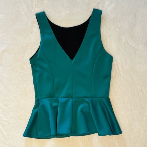 Green peplum top - Picture 2 of 13